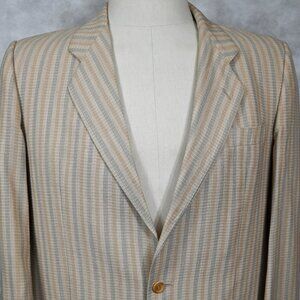 VINTAGE San Remo Made in Italy Silk & Wool Striped Sport Coat Resort 40L